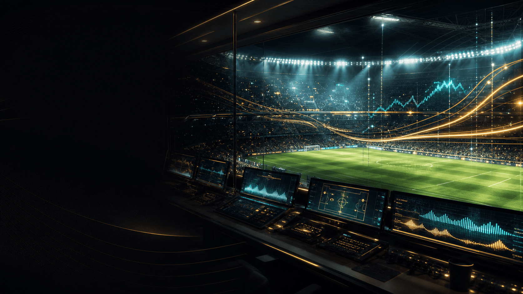 Premium live match broadcast center background